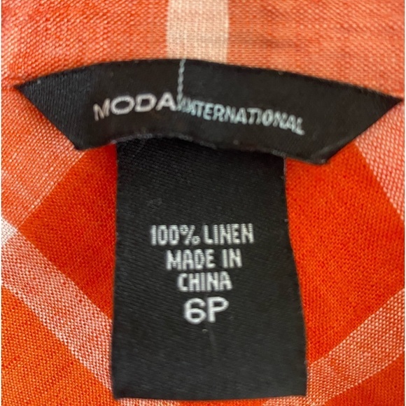 Moda International 100% Linen Shirt Dress 6P - Picture 2 of 5